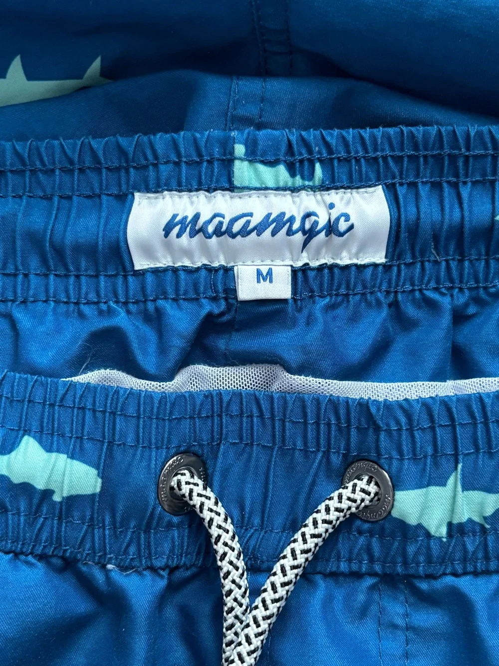 Maamgic Shark Print Swim Trunks
